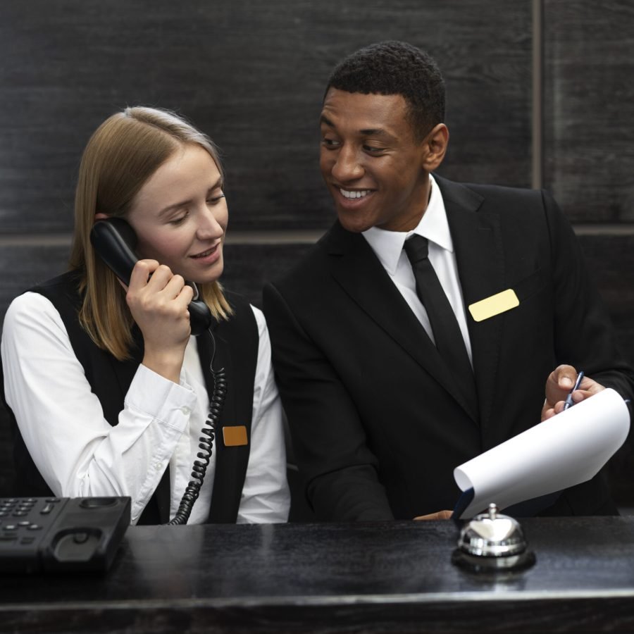receptionists-elegant-suits-work-hours